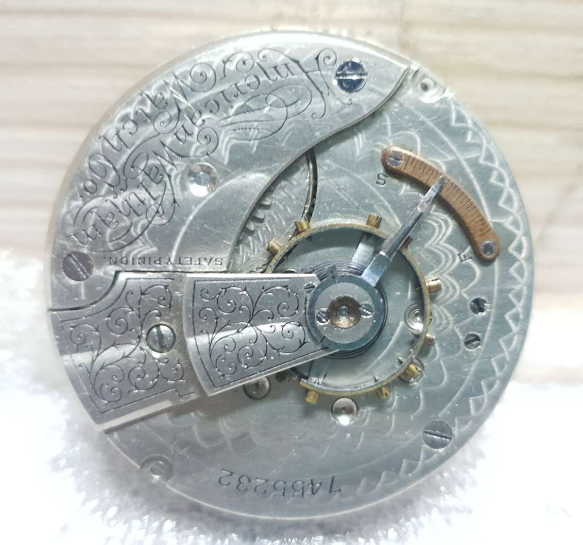American Waltham Massachusetts Pocket watch mechanism only