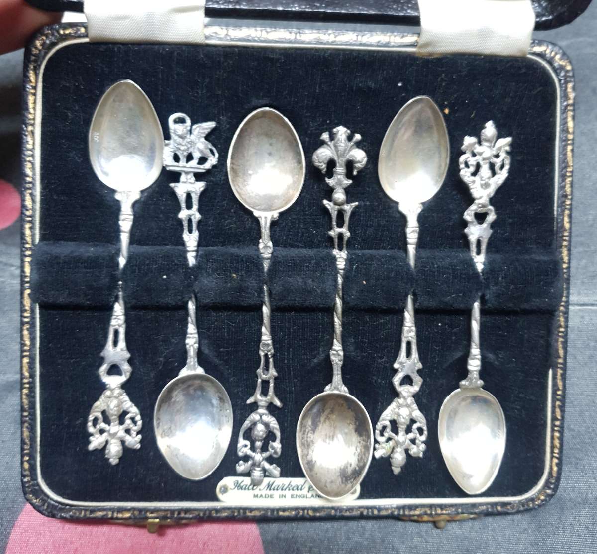 Set of 6 Hallmarked Vintage Dutch .800 Silver Sugar Spoon / Tea spoons in excellent condition