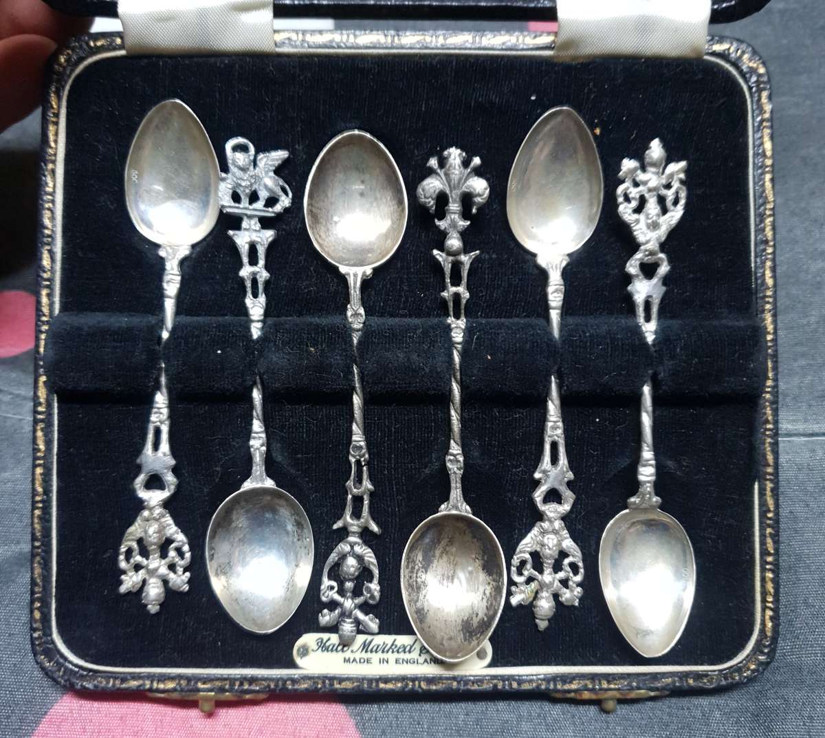 Set of 6 Hallmarked Vintage Dutch .800 Silver Sugar Spoon / Tea spoons in excellent condition