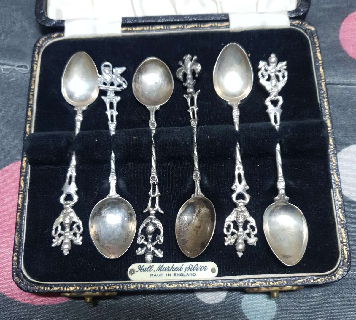 Set of 6 Hallmarked Vintage Dutch .800 Silver Sugar Spoon / Tea spoons in excellent condition