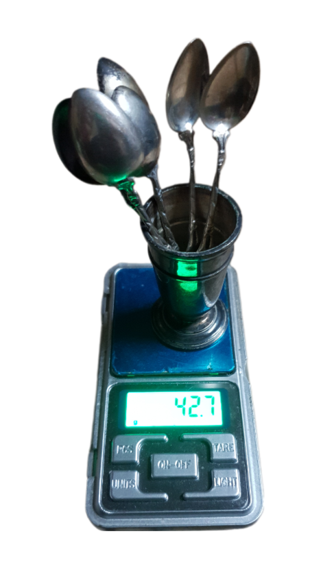 Set of 6 Hallmarked Vintage Dutch .800 Silver Sugar Spoon / Tea spoons in excellent condition