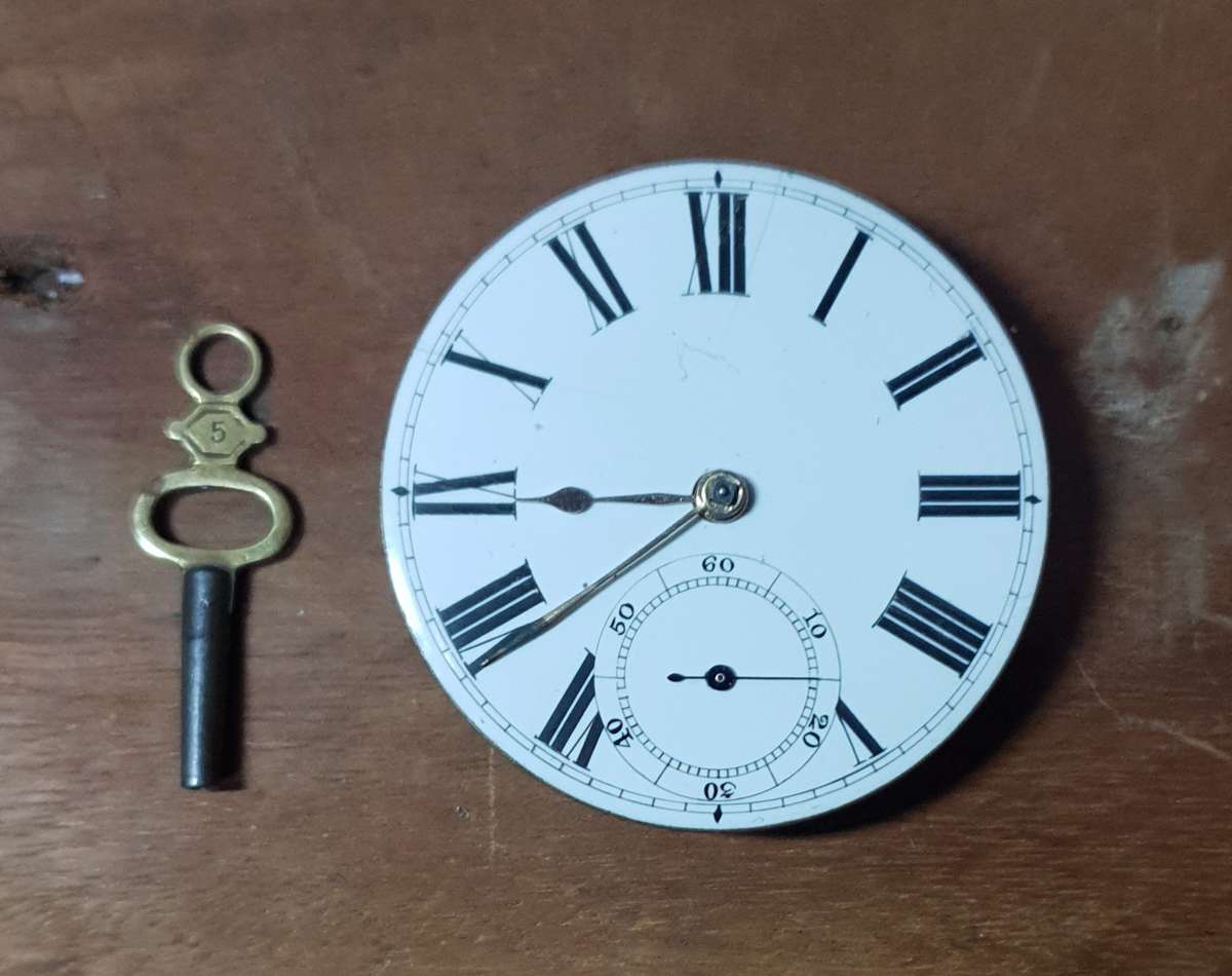Waltham Model 1877 Pocket watch Complete Movement in Working Condition with Key, Case & Lens