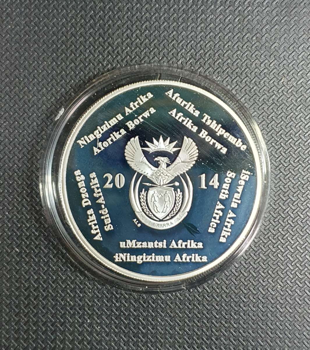 2014 South African 20 years of democracy proof silver Two Rand coin- Low mintage of only 974