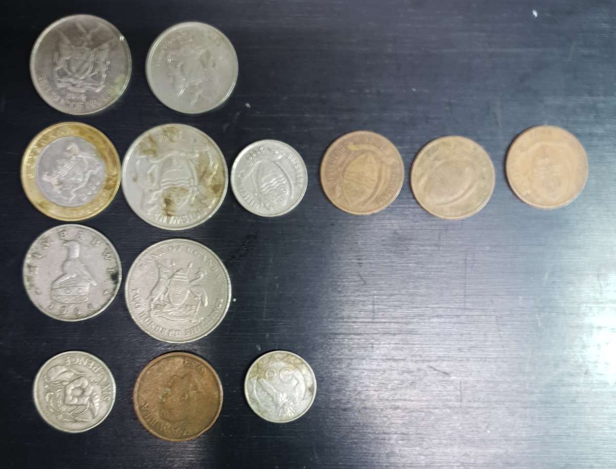 13 Collectable coins from Botswana, Uganda, Namibia, Zambia & Zimbabwe