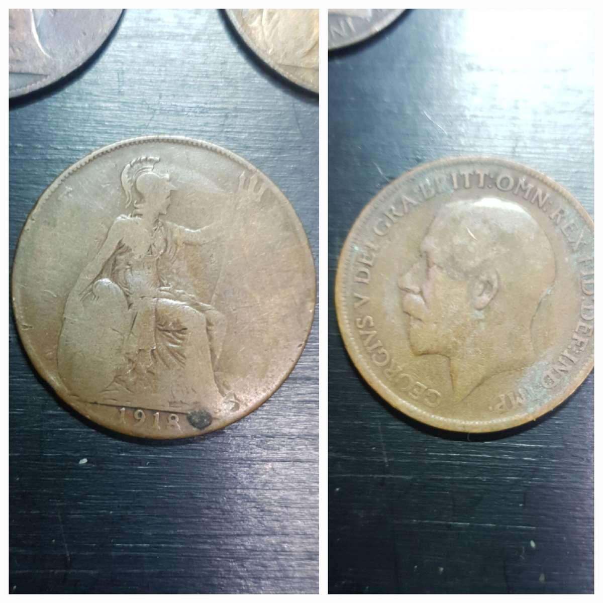 Collection of British Victorian & Georgives V one penny circulation coins