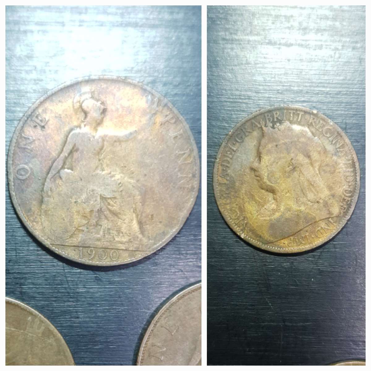 Collection of British Victorian & Georgives V one penny circulation coins