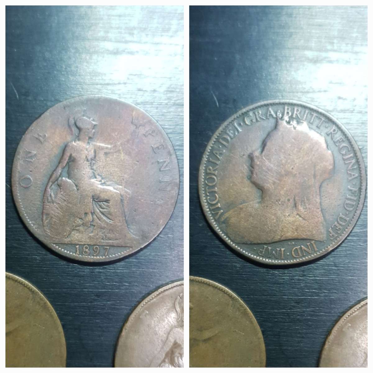 Collection of British Victorian & Georgives V one penny circulation coins