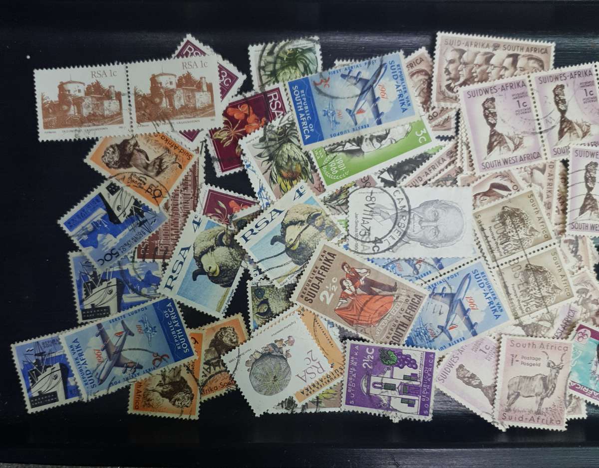 100+ Mix lot of Union of South Africa, RSA & a few South West African used stamps off the paper