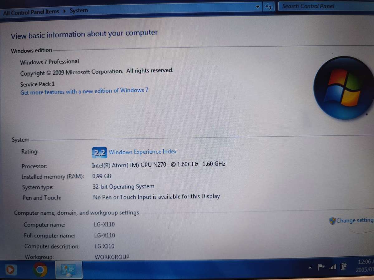 LG X110 Netbook (1.6 Ghz Intel Atom)