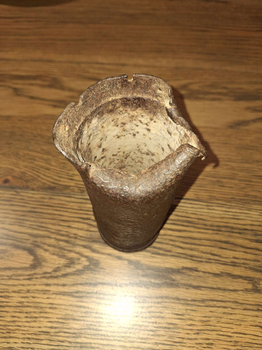Boer war British 15 pounder Mk III Shrapnel Shell with .303 casing and button