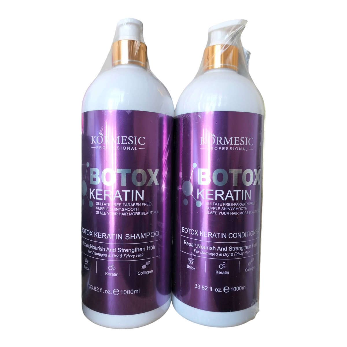 Kormèsic Botox Keratin (Sulfate free) Shampoo & Conditioner set  1 Litre