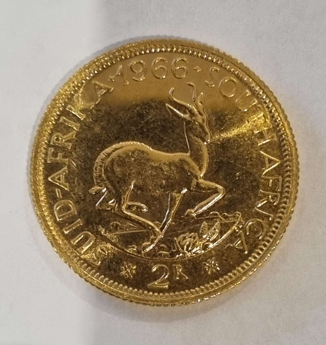 22CT GOLD 2R COIN 1966