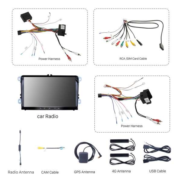 VW 9" Android Head Unit 4GB 64GB Universal Polo 6 Amarok Golf Caddy Tiguan Jetta