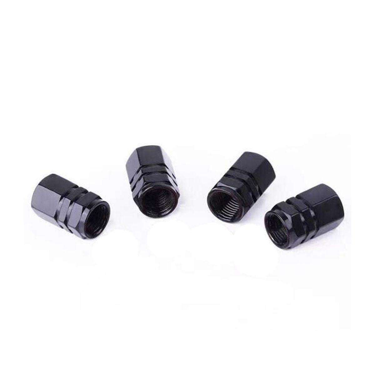 4 Piece Matt Black Car Tire Valve Caps