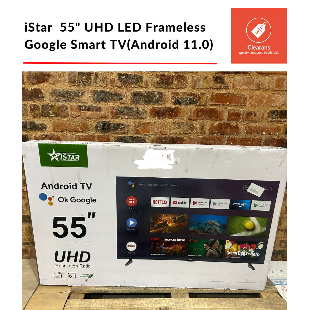 iSTAR - 55" UHD LED Frameless Google Smart TV(Android 11.0)