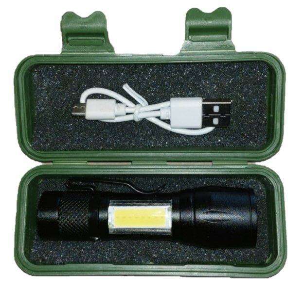 Rechargeable Torch 1000 LM Adjustable Zoom In Out USB Tactical Flashlight 10 cm