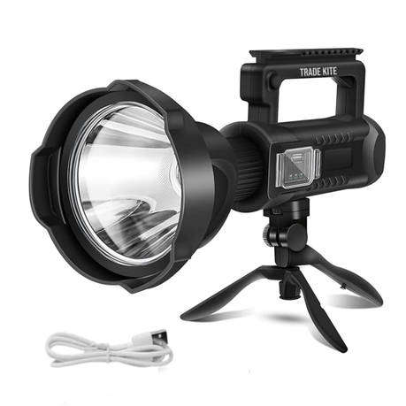 Trade Kite Rechargeable 100,000 Lumens Spotlight Flashlight with Tripod