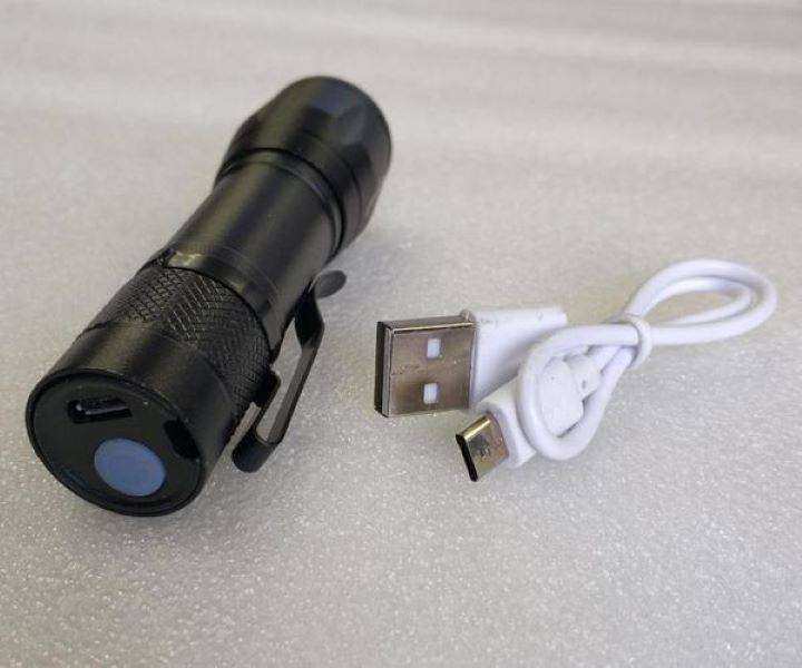 Rechargeable Torch 1000 LM Adjustable Zoom In Out USB Tactical Flashlight 10 cm