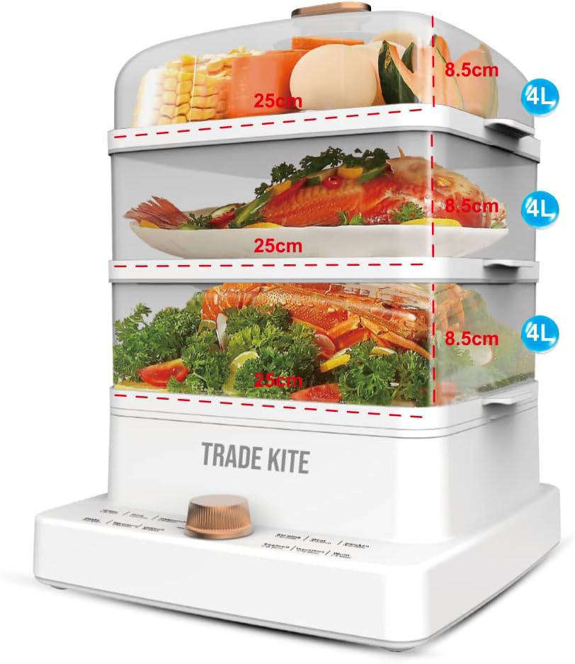 Trade Kite 12L Multi-Function 3-Tier Electric Food Steamer | High Quality
