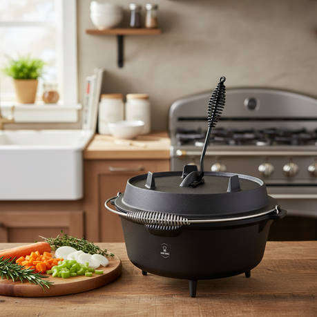 Chef's Choice Heavy-Duty 3L Cast Iron Potjie Pot with Lid - Traditional