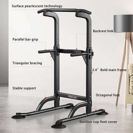 Trade Kite Power Tower Pull Up Bar & Dip Station - Multi-Function Home Gym