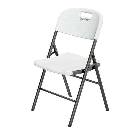 Trade Kite Folding Plastic Chair - Pack of 4, White | Portable & Heavy-Duty