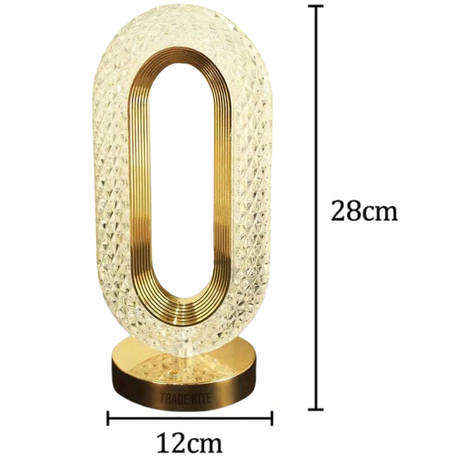 Trade Kite USB Charging Crystal Diamond Touch Lamp - 3-Way Dimmable LED