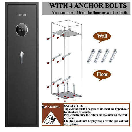 Trade Kite Secure Gun Safe - Multi Locks Safety, Heavy-Duty Steel Safe