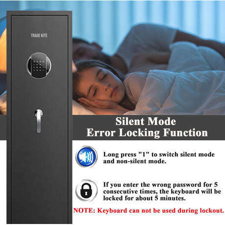 Trade Kite Secure Gun Safe - Multi Locks Safety, Heavy-Duty Steel Safe