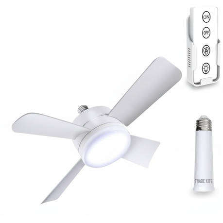 Trade Kite Socket Fan Light - Ceiling Fan with LED Bulb & Remote Control