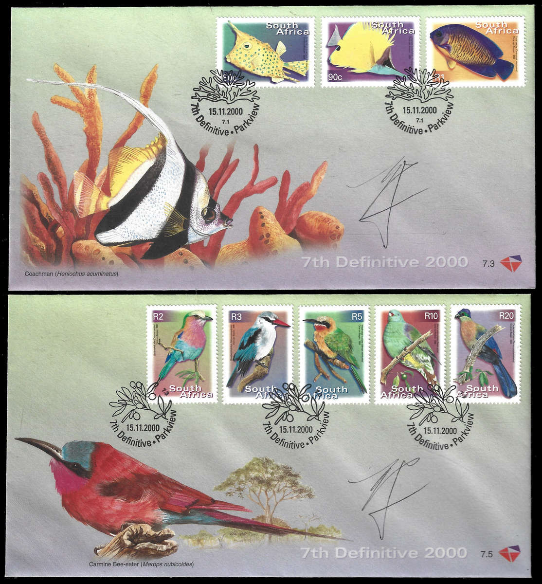 7th Def Signed Set of F.D.C'S In Blue Post Office Folder