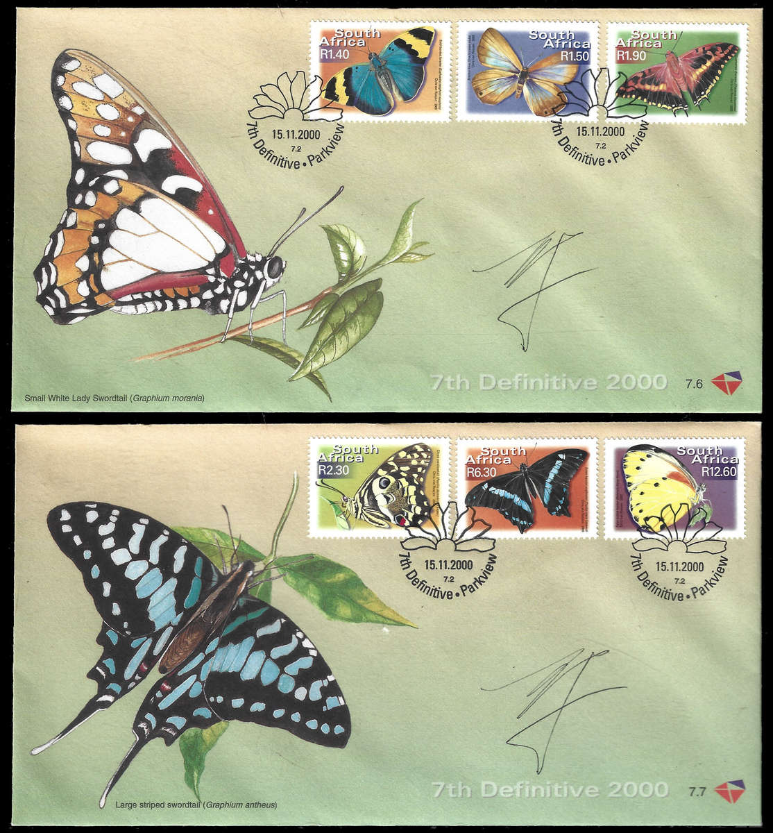 7th Def Signed Set of F.D.C'S In Blue Post Office Folder