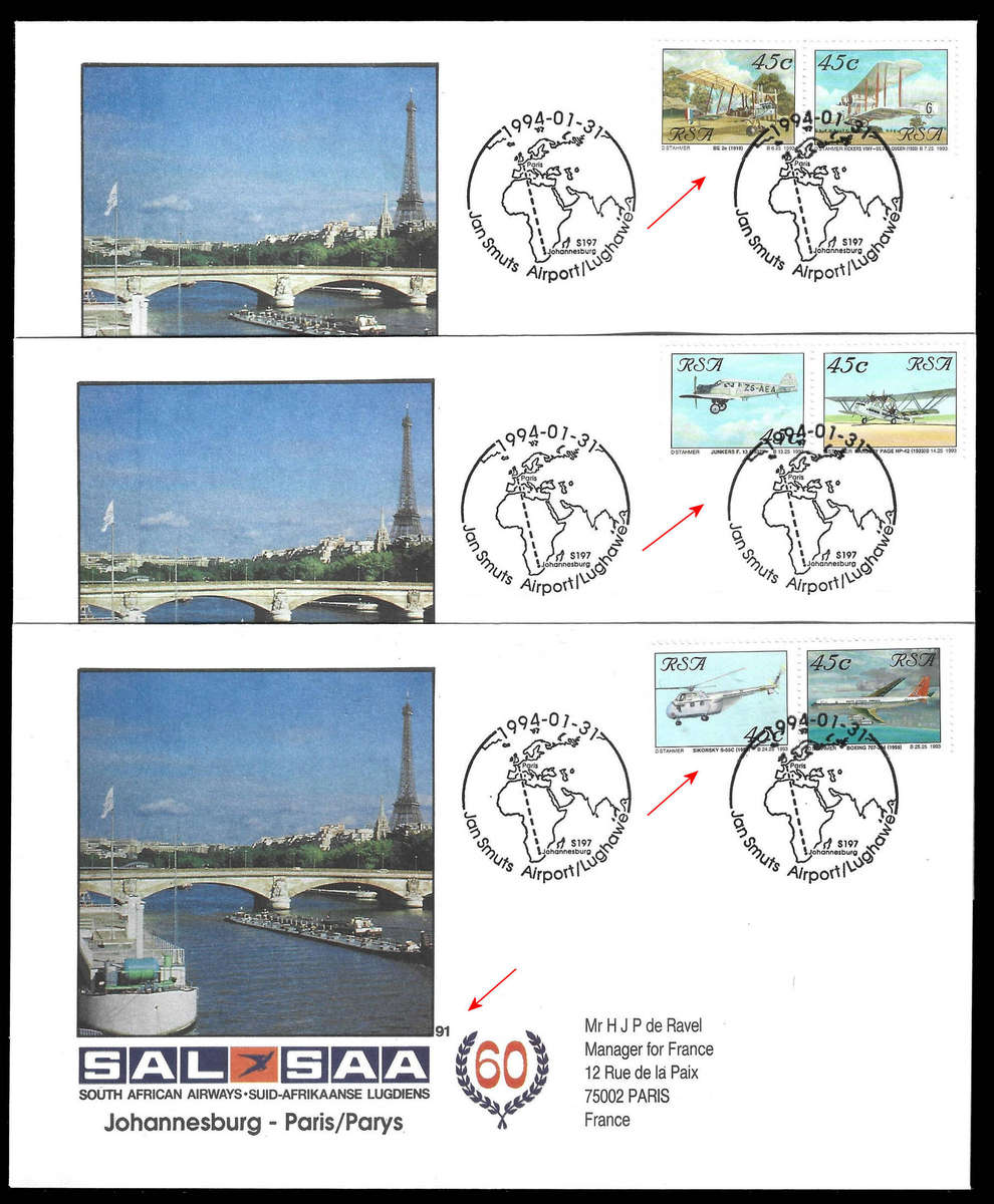 SAA # 91, 10 Covers all DIFFERENT STAMP COMBINATIONS, Scarce Group
