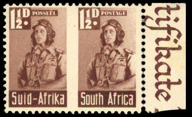 1942/44 War Effort 1½d red-brown, ROULETTE OMITTED, unmounted mint, SACC 97b