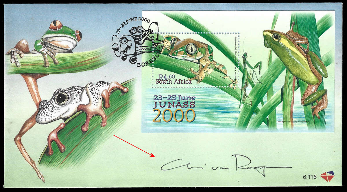 2000 JUNAS FDC 6.116 SIGNED by Stamp Designer, Scarce