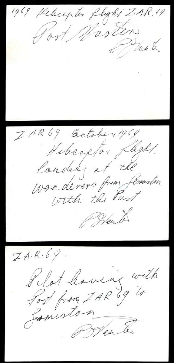 Rare, Helicopter Flight (FDC 12A) Photo's each with notation at back and Signed, Possibly Unique