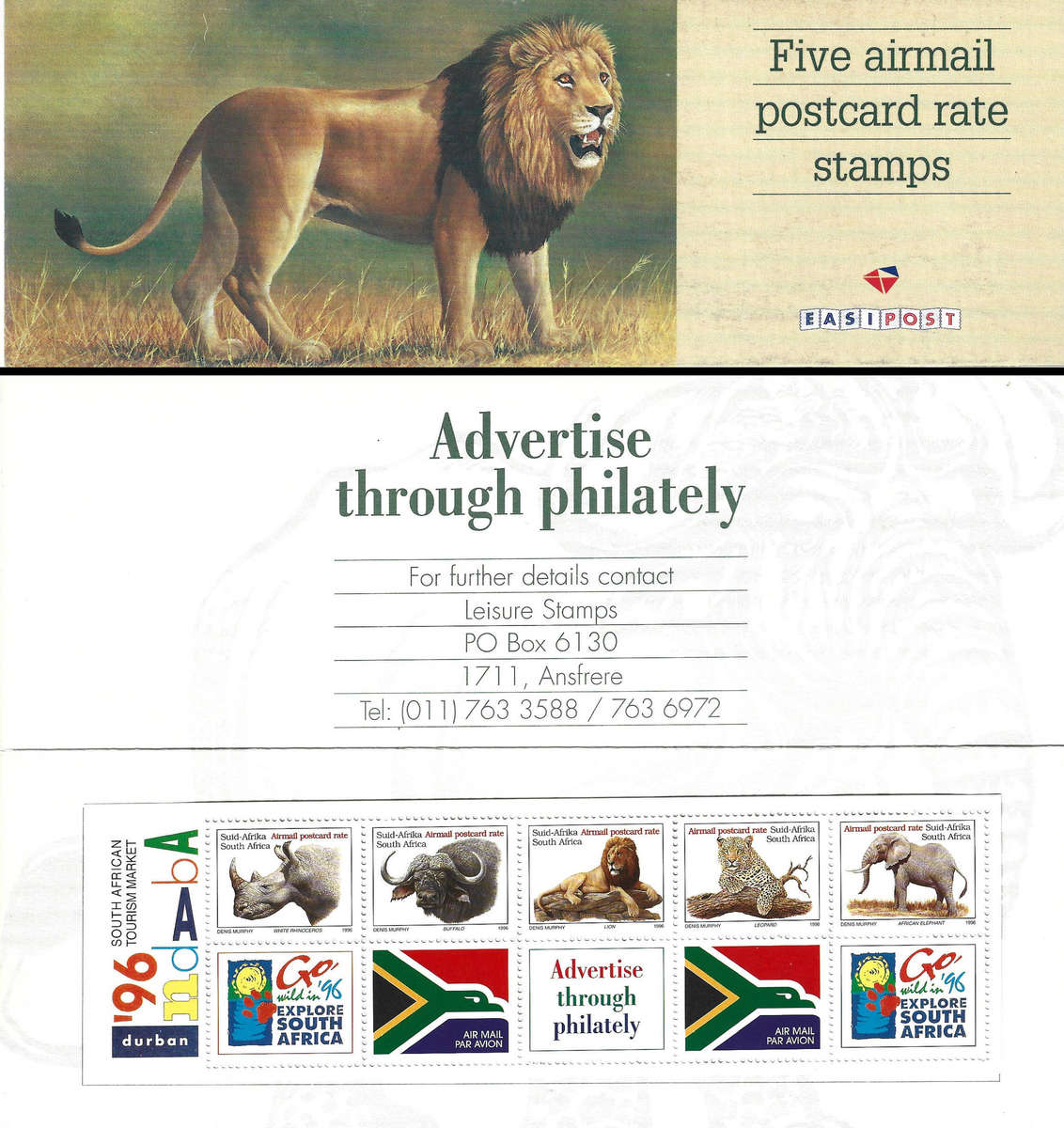 4 x RSA 1996 BIG 5 INDABA Booklets