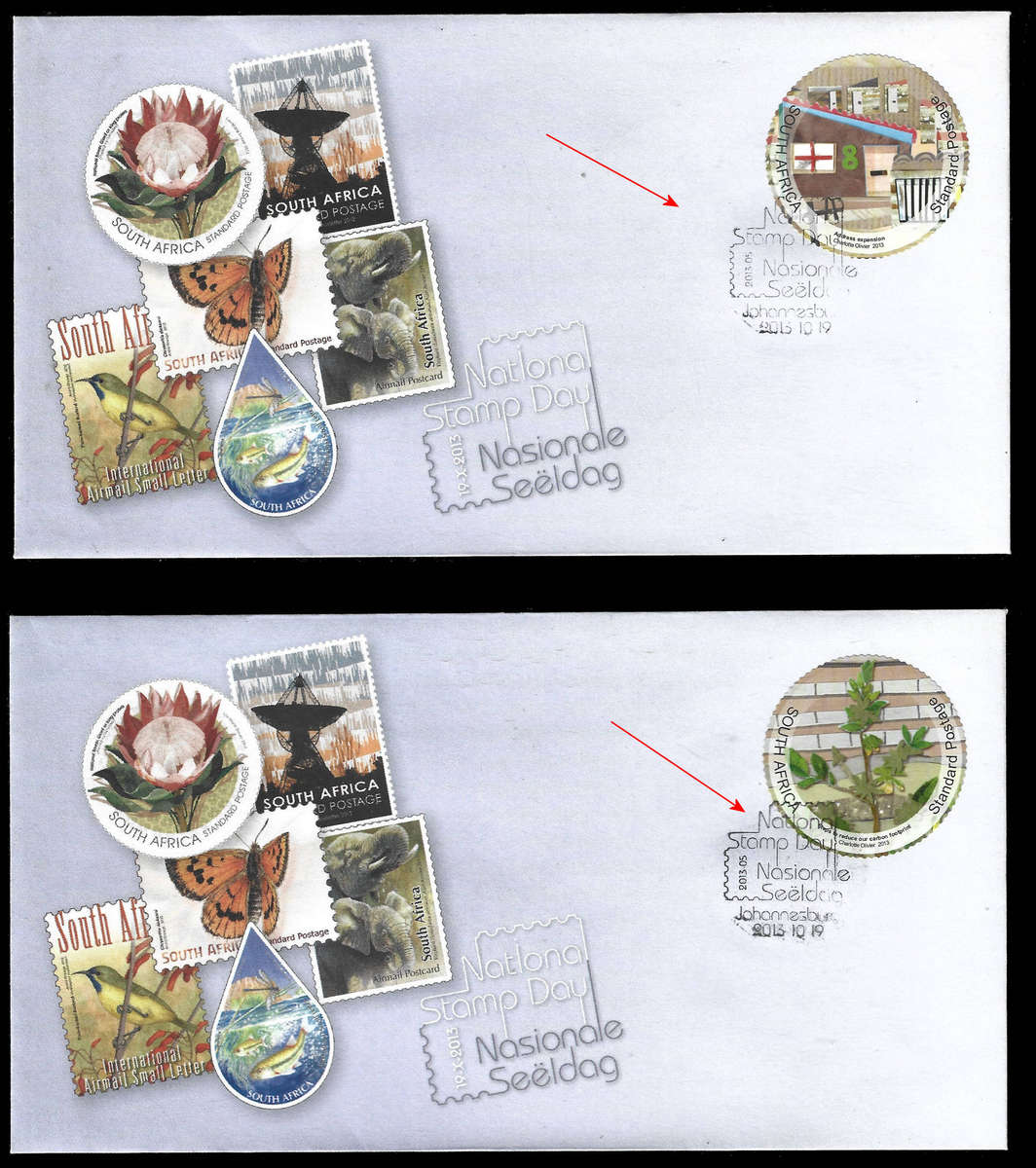 National Stamp Day 2013 set of 5 covers each cancelled with National Stamp Day hand stamp, scarce