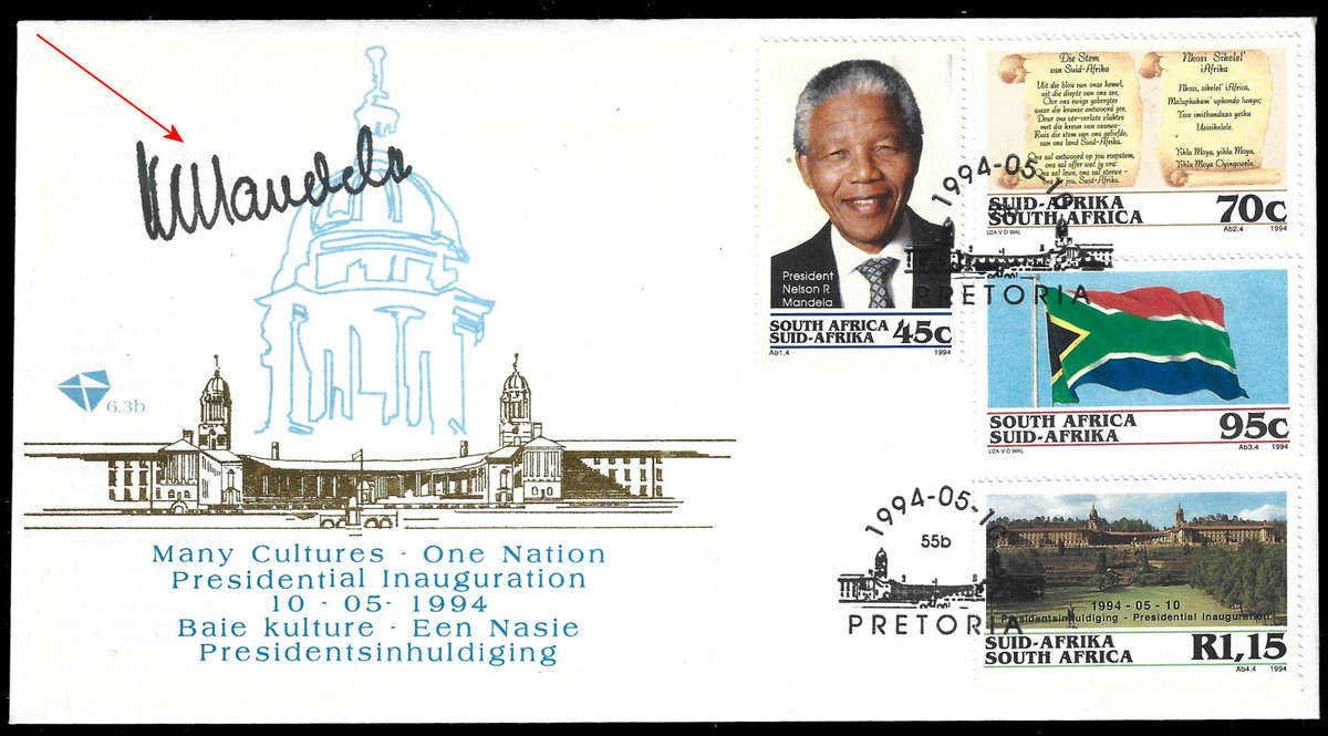 1994 Mandela Inauguration FDC with Signature