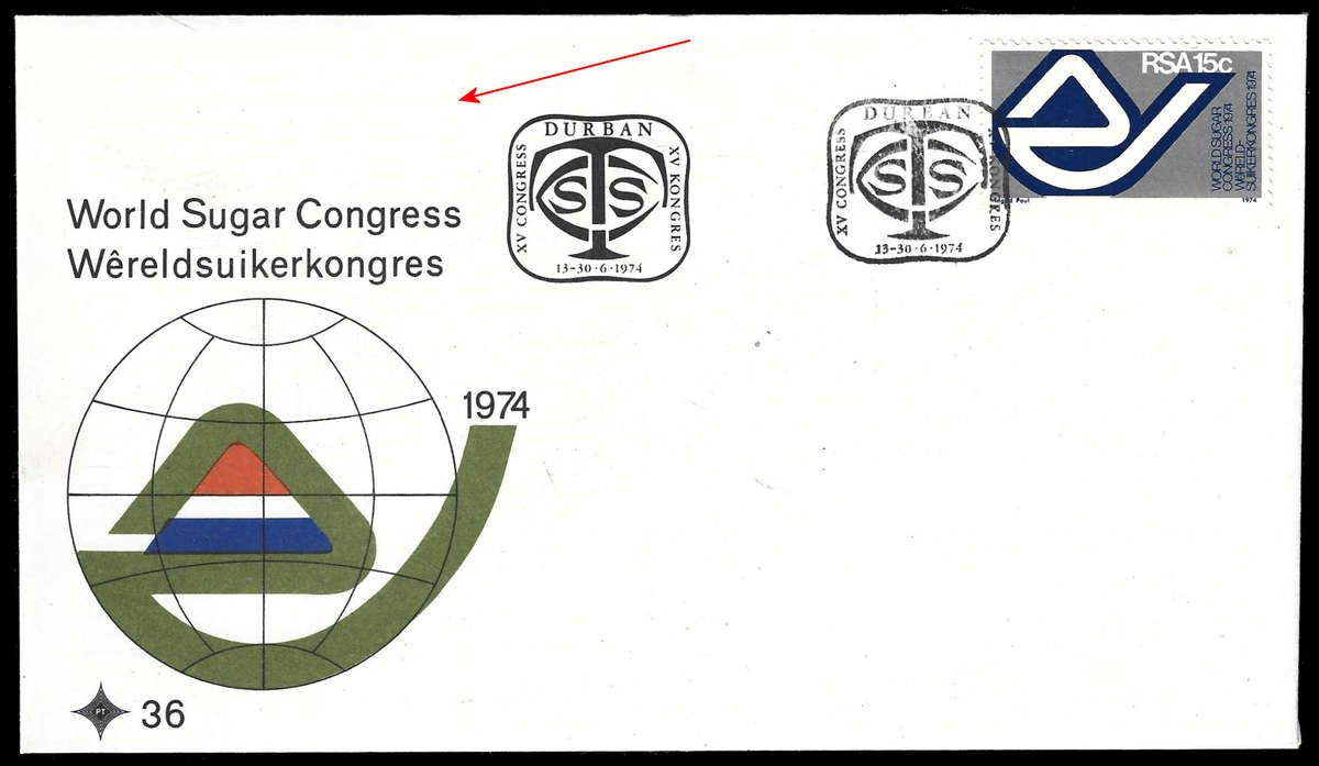 RARE FDC 36 with MISSING AIRMAIL TAG