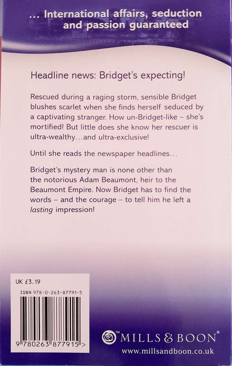 One night Pregnancy By Lindsay Armstrong Mills and Boon Modern