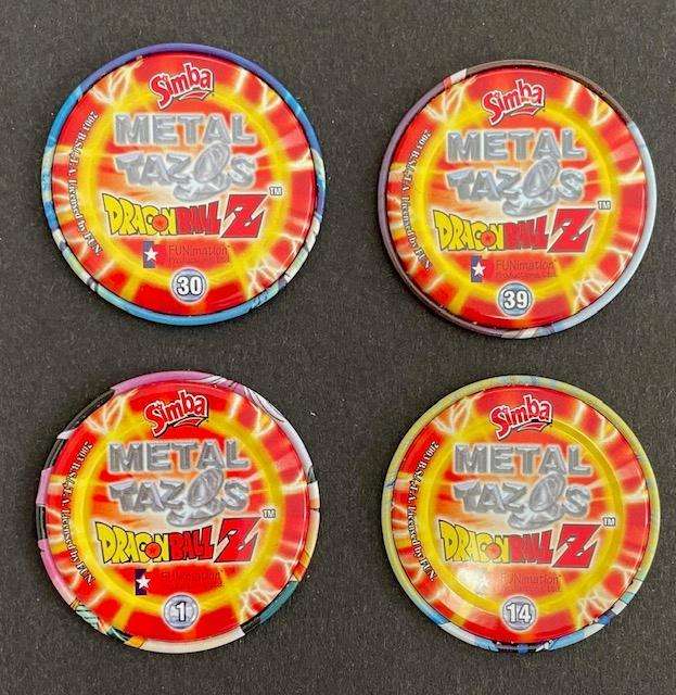 Dragon Ball Z Metal Tazo's x 4 - Great condition!