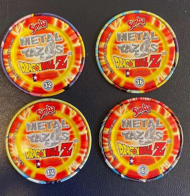 Dragon Ball Z Metal Tazo's x 4 - Great condition! 2003