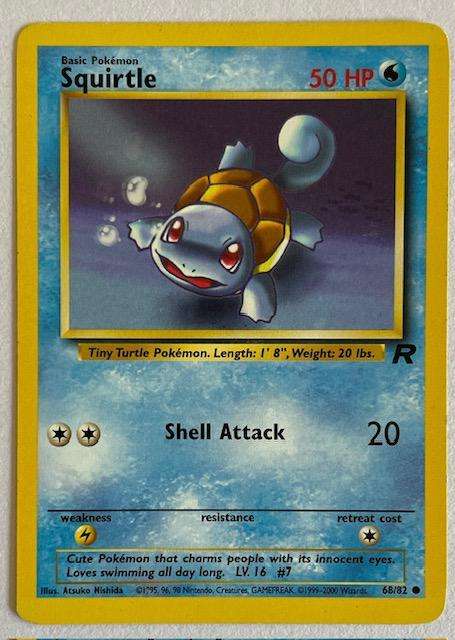 Pokémon Trading Card -  SQUIRTLE - 2000 - 68/82  LP NM