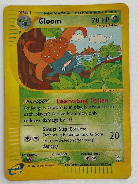 Pokémon Trading Card -  GLOOM - 2002 - REV HOLO - 49/142 LP NM