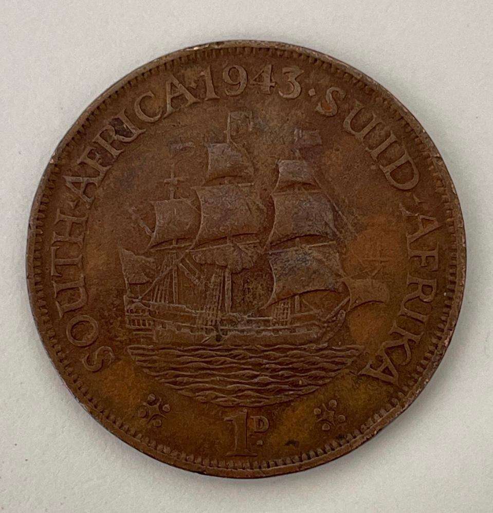 South African One Penny Coin - 1943