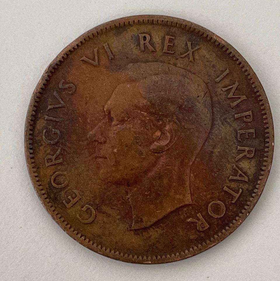 South African One Penny Coin - 1943