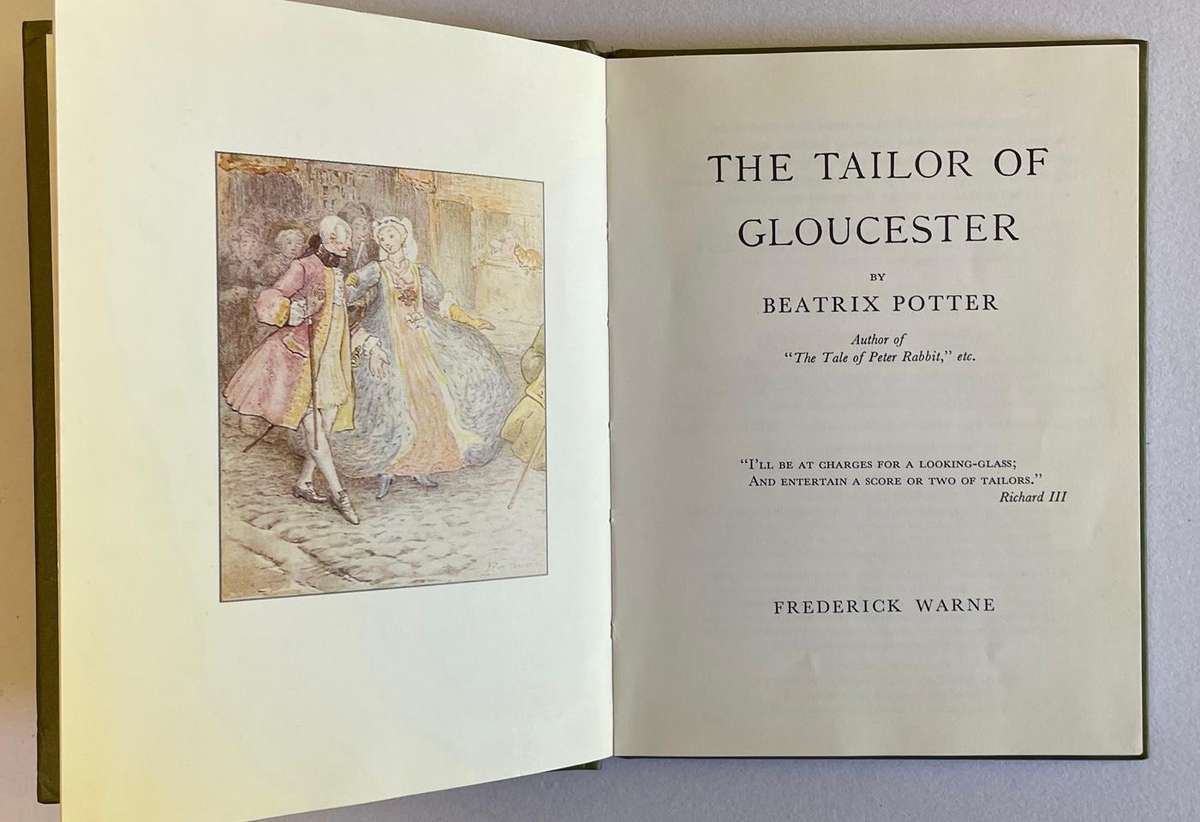BEATRIX POTTER - THE TAILOR OF GLOUSTER - HARD COVER MINI BOOK - 59 pages. BEAUTIFUL COLLECTIBLE!