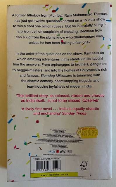 SLUMDOG MILLIONAIRE - VIKAS SWARUP - 382 PAGES - BESTSELLER!