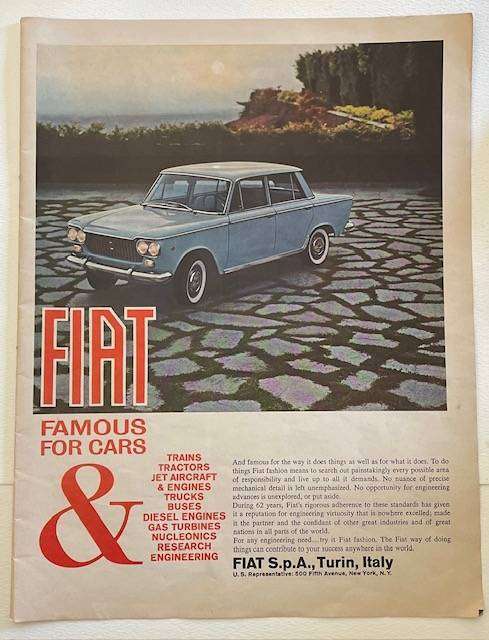 Vintage advertisement - FIAT CARS  - from LIFE magazine - March 1963